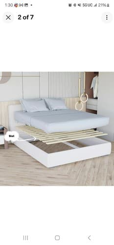 , 0.68-Inch Horizontal Mattress Support Wooden Bunkie Board/Bed Slats, Full, ... - Image 1