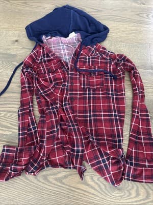 Urban Girl Plaid Flannel Shirt Size Medium Long Sleeve Button Up - Image 1
