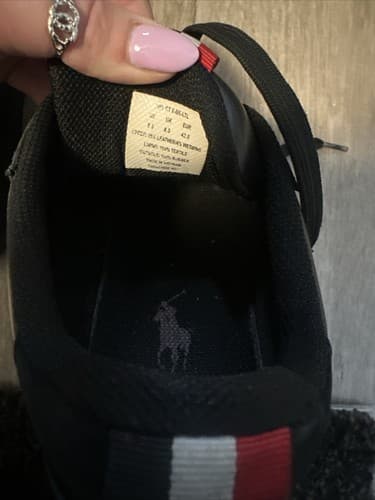 Size 9.5 Men's Polo Ralph Lauren Black Sneakers - Thumbnail 4