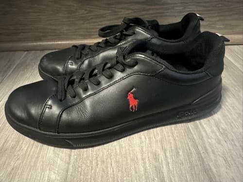 Size 9.5 Men's Polo Ralph Lauren Black Sneakers - Thumbnail 2