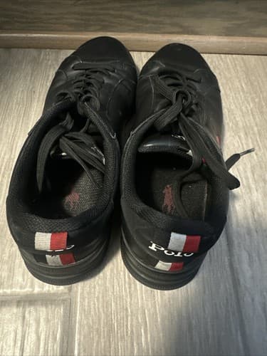 Size 9.5 Men's Polo Ralph Lauren Black Sneakers - Thumbnail 3