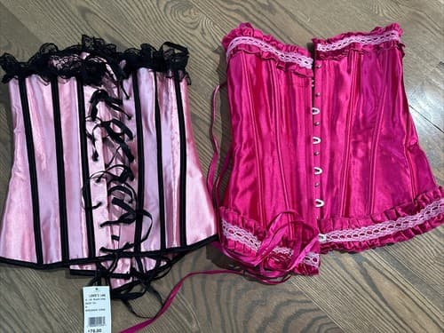 Women’s Pink Lace-Up Corset Bustier Size M ~Sexy Lingerie - Image 1