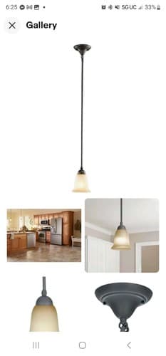 Commercial Electric-1-Light Rustic Iron Mini Pendant with Antique Ivory Glass - Image 1