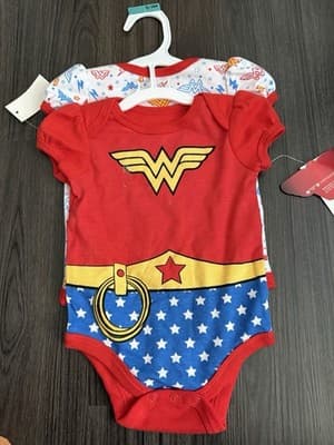 Wonder Woman Infant Baby Girls Bodysuit Baby Girl 2 Pack Gift Set 0/3m - Image 1