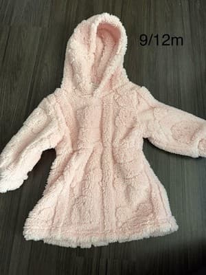 Girl Over The Head Hoodie Light Weight Size 9-12m Pink - Image 1