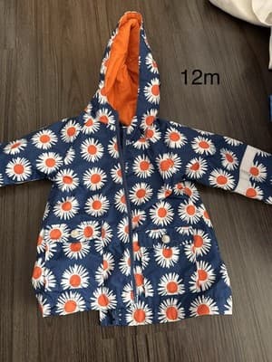 kids baby girls 12 months rain jacket with flowers - Image 1