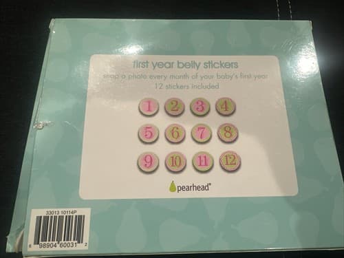 Pear Head Baby's Girl First Year Belly Milestone Stickers Months 1-12 - Thumbnail 2