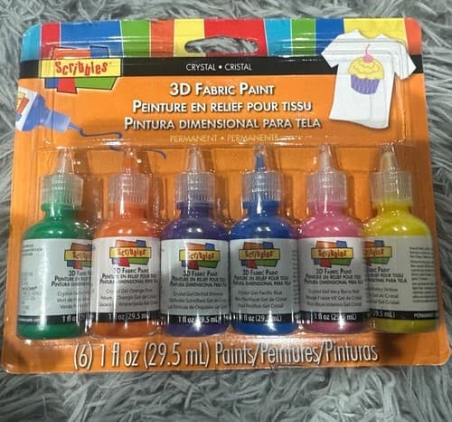 Scribbles 3D Fabric Paints 1oz 6 Pack - Image 1