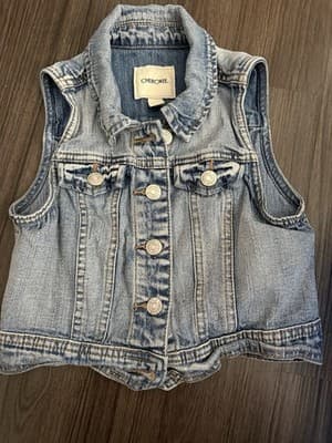 Cherokee Girls Sleeveless Denim Vest Jacket Light Wash Size S 6/6X - Image 1