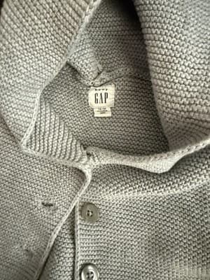 Baby GAP Girls Button Hooded Cardigan Sweater Size 12-18m Gray - Thumbnail 2