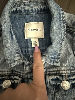 Cherokee Girls Sleeveless Denim Vest Jacket Light Wash Size S 6/6X - Thumbnail 2