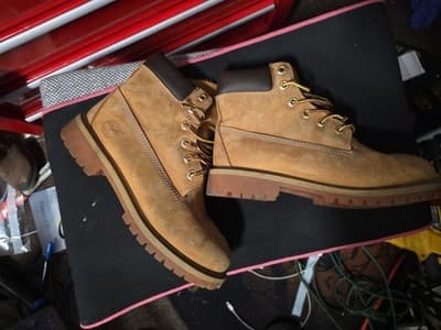 Timberland Youth Classic 6" Inch Waterproof Boots Wheat Tan Nubuck Size 5 - Thumbnail 3