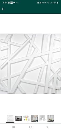 3D PVC Wall Panels Textured Diamond Design 12 Tiles 32 SF White WaterProof - Image 1