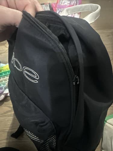 BEBE Black & White Medium Sporty Backpack - Thumbnail 4