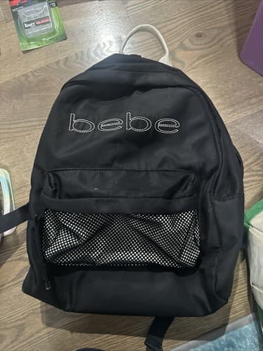 BEBE Black & White Medium Sporty Backpack - Image 1
