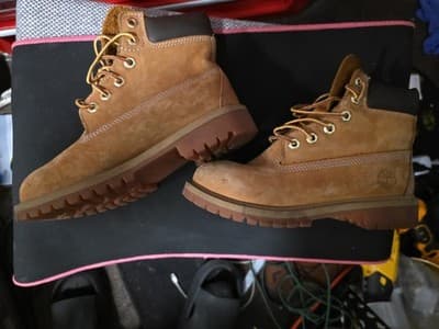 Timberland Youth Classic 6" Inch Waterproof Boots Wheat Tan Nubuck Size 5 - Thumbnail 5