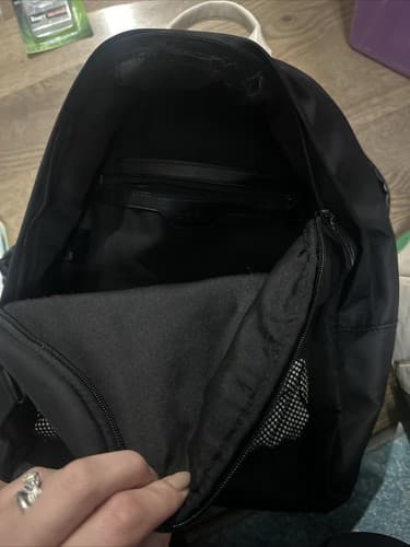 BEBE Black & White Medium Sporty Backpack - Thumbnail 5