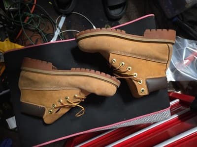 Timberland Youth Classic 6" Inch Waterproof Boots Wheat Tan Nubuck 4.5 - Thumbnail 5