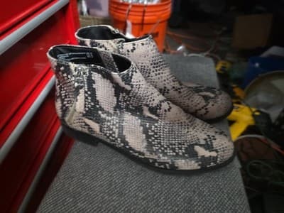 Time and Tru Faux Snakeskin Zip Boot Size 10 Memory Foam - Image 1
