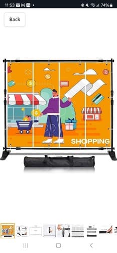 SCZS 8x8 ft Heavy Duty Backdrop Banner Stand,Telescopic Height and Width Display - Image 1