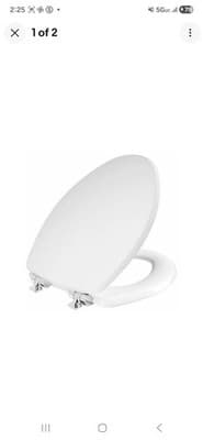 Mayfair By Bemis 126CHSLA 000 Benton Elongated Wood Toilet Seat, White Enamel, - Image 1