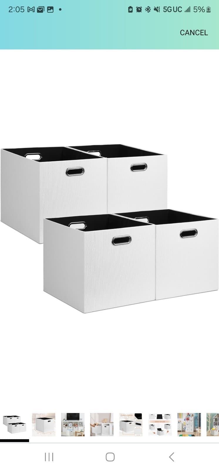 Posprica Fabric Storage Cubes 13x13 Collapsible Storage Bins with Dual Handle... - Image 1