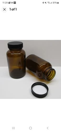 120cc 4 oz Amber Heavy Glass Packer Medicine Bottles-Caps-12 Pack-Special! - Image 1