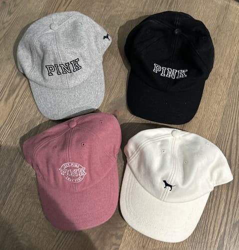 Pink Victorias Secret Hats Adult Adjustable 4 Pack - Image 1