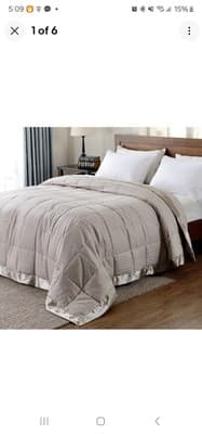 downluxe King Size Blanket, Lightweight Down Alternative Blanket with Satin Trim - Image 1