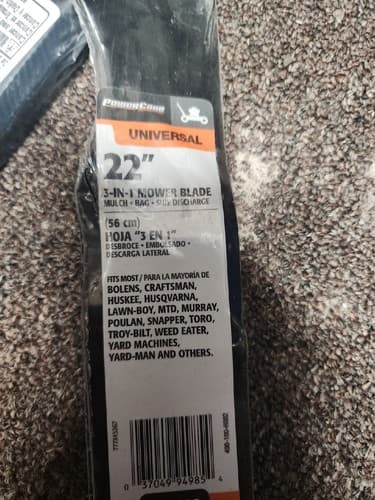 Power Care 22 in. Universal 3-in-1 Walk-Behind Mower Blade 181-192 490-100-HO82 - Image 1