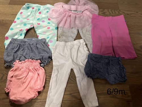 Baby Girl Long Pants And Shorts Set Of 7 Size 6/9 Months - Image 1