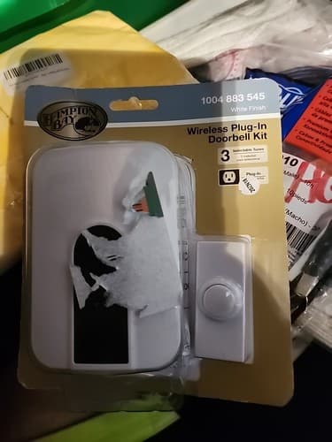 Hampton Bay-Wireless Plug-In Doorbell Kit with 1-Push Button in White HB-7307-03 - Image 1