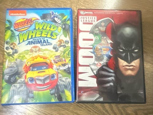 Movies DVD LOT Of 2 Kids Movies Wild Wheels/ Justice League Doom Batman - Image 1
