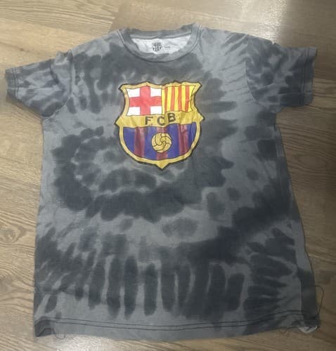 FBC Barcelona Logo Heather Gray T-Shirt Futbil Soccer Size M - Image 1
