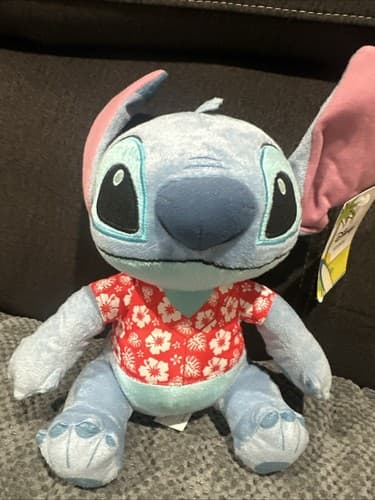 Disney Lilo & Stitch STITCH Red Hawaiian Shirt Soft Plush Stuffed Animal 9" NEW - Image 1