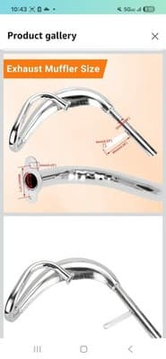 Performance Chromed Expansion Chamber Muffler - 2 Stroke 80cc Gas Motor Bicycle - Thumbnail 3