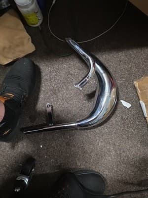 Performance Chromed Expansion Chamber Muffler - 2 Stroke 80cc Gas Motor Bicycle - Thumbnail 4