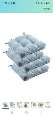 Comfortable Tufted Chair Pads 15.5'' with Secure Ties and Non-Slip Backing - Image 1