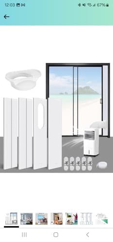 puyaboy Portable Ac Window Kit Adjustable PortableAir Conditioner Window Vent K - Image 1