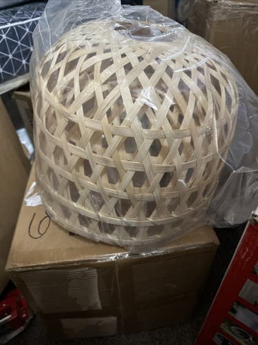 Dome Pendant Light Bamboo Wicker Rattan Hanging Ceiling Chandelier - Thumbnail 3
