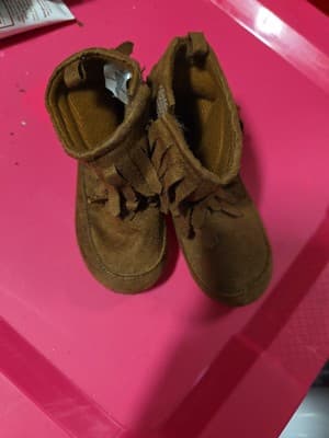 Koala Kids Moccasins Kids Youth Toddler Ankle Boots Fringe Brown Size 7 - Thumbnail 3