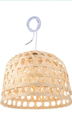 Dome Pendant Light Bamboo Wicker Rattan Hanging Ceiling Chandelier - Image 1