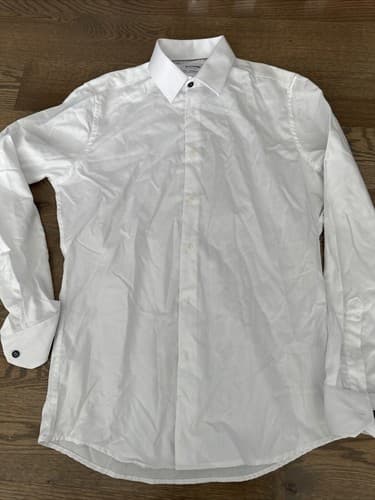 Duchamp Men's Tailored Fit Dress Shirt White 15/m- 38 - Image 1
