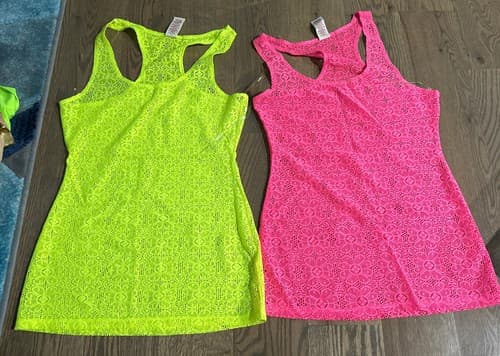 Women’s Summer Tank Tops Yellow/pink Size M (7-9) - Image 1