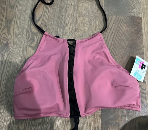 VS PINK Criss Cross Bikini Top L Lightly Lined Swim Suit - Image 1