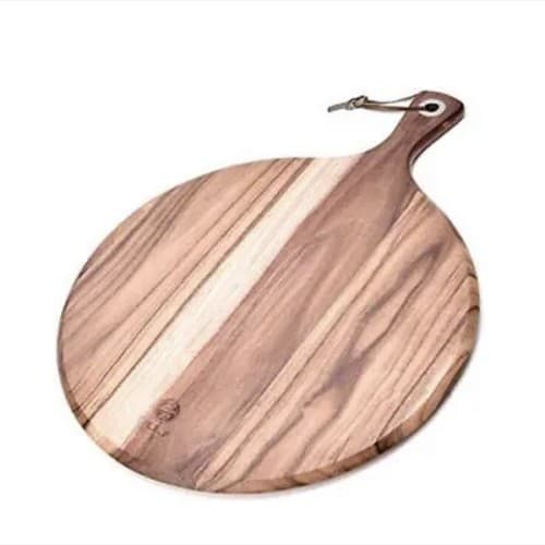 Bill.f Pizza Peel14" L X 14" W Acacia Wood Cutting Board With 5" Handle 19" - Image 1