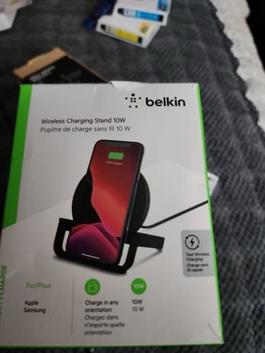 Belkin - 10W Qi-Certified Wireless Charger Stand - Fast Charging for iPhone, ... - Image 1