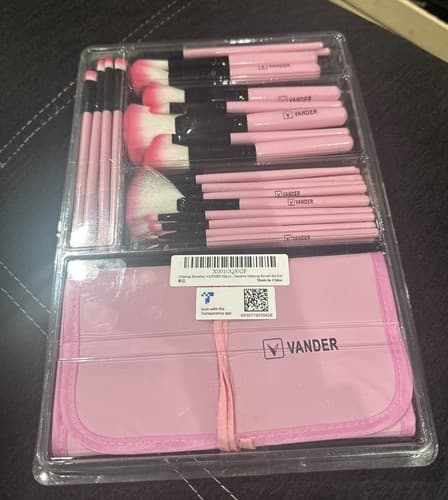 Vander Set Of 32 Shadow Makeup Brush Set Kit Pink - Thumbnail 2