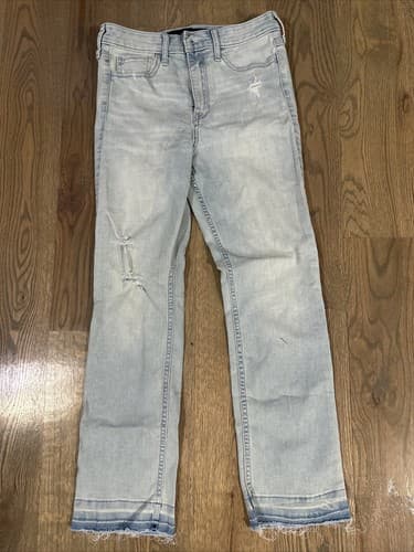Hollister Jeans Womens 5 Blue Skinny Light Wash Distressed Crop Pants* - Image 1