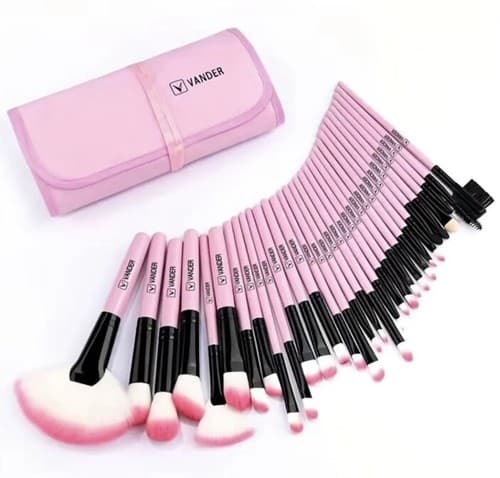 Vander Set Of 32 Shadow Makeup Brush Set Kit Pink - Image 1